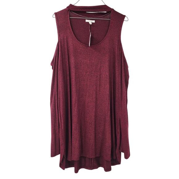 Maurices Tops - MAURICES Cold Shoulder Burgundy Top Womens Size XXL *NWT
